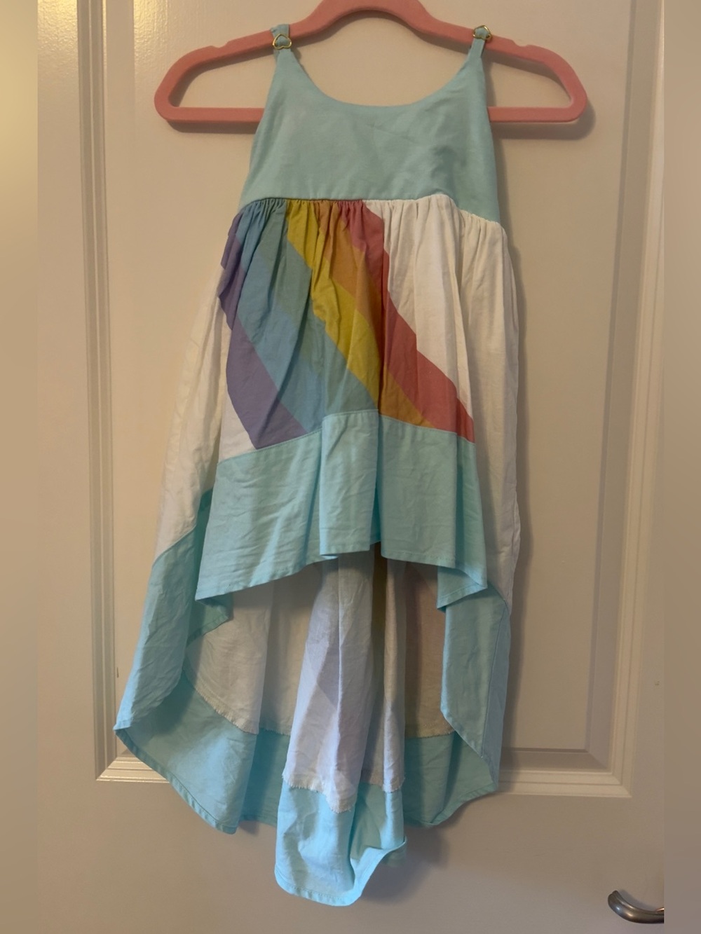 2T Pleiades Aqua Blue Rainbow High-Low Sundress
